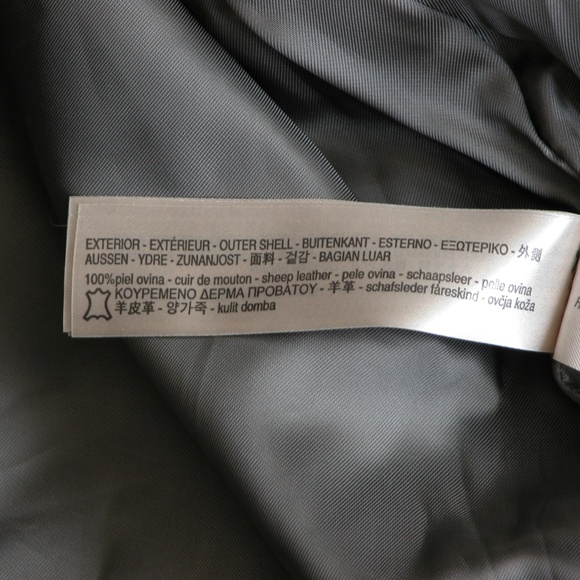 Massimo Dutti Black Leather Moto Jacket XS - Picture 8 of 8